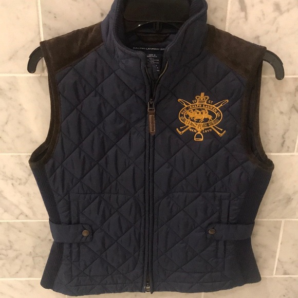 Ralph Lauren Jackets & Blazers - Ralph Lauren Polo Vest Sz M suede and nylon puffer jacket 🐴🧲🐎